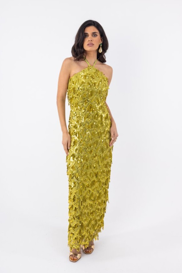 gunaikeio maxi forema lime diakosmimeno me pagietes kai krossia (5)