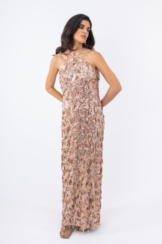 gunaikeio maxi forema roz xruso diakosmimeno me pagietes kai krossia (3)